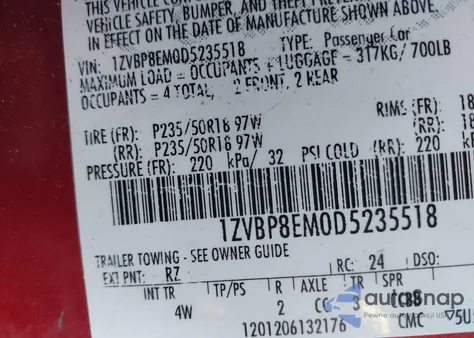 2013 Ford Mustang V6 Premium from USA, damaged, VIN 1ZVBP8EM0D5235518